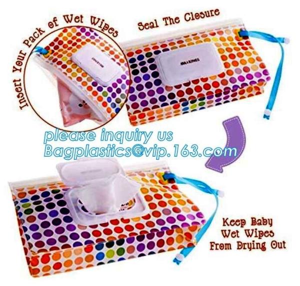 Promotion reusable Zip lockk travel plastic EVA baby tissue wet wipes bag with