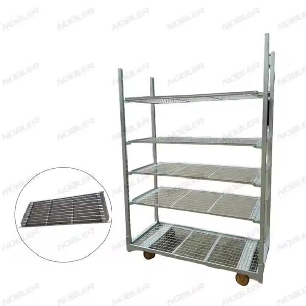 White Metal Dutch Flower Trolley Easy To Clean Contemporary For Smooth Flower