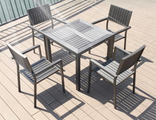 New design Poly Plastic wood Aluminium chairs and table Hotel Outdoor Garden