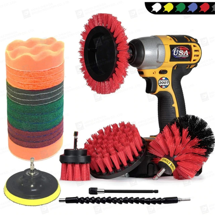 27PCs Household Drill Cleaning Brush For Bathroom Surfaces Car Grout Decontamination