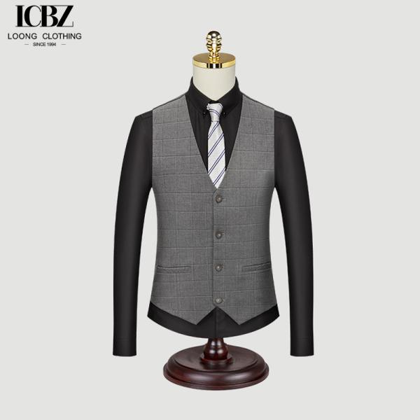 Casual plaid trendy Korean style formal vest business slim vest wedding