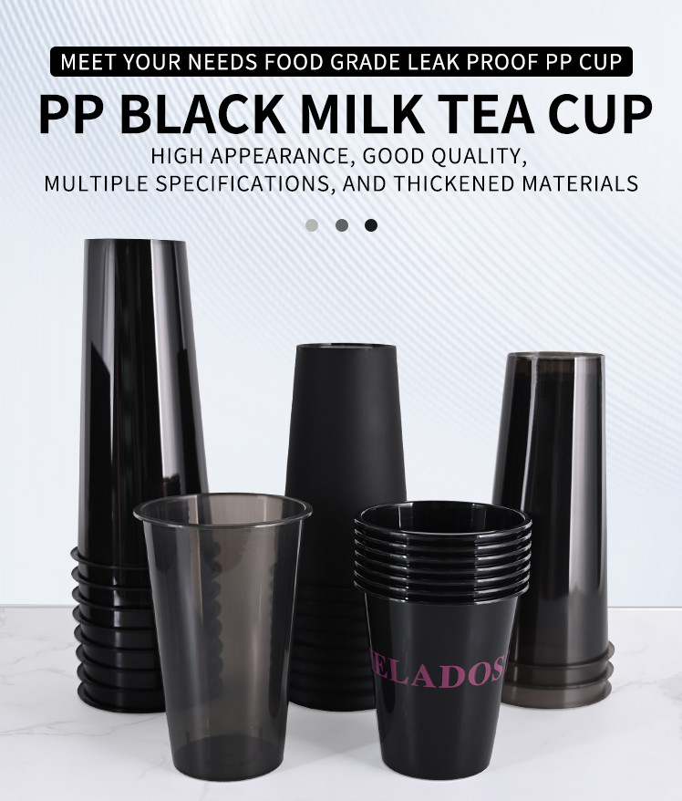98mm Diameter PP Plastic Cups With Lids For Cold Drink Coffee Juice Bubble Milk Tea