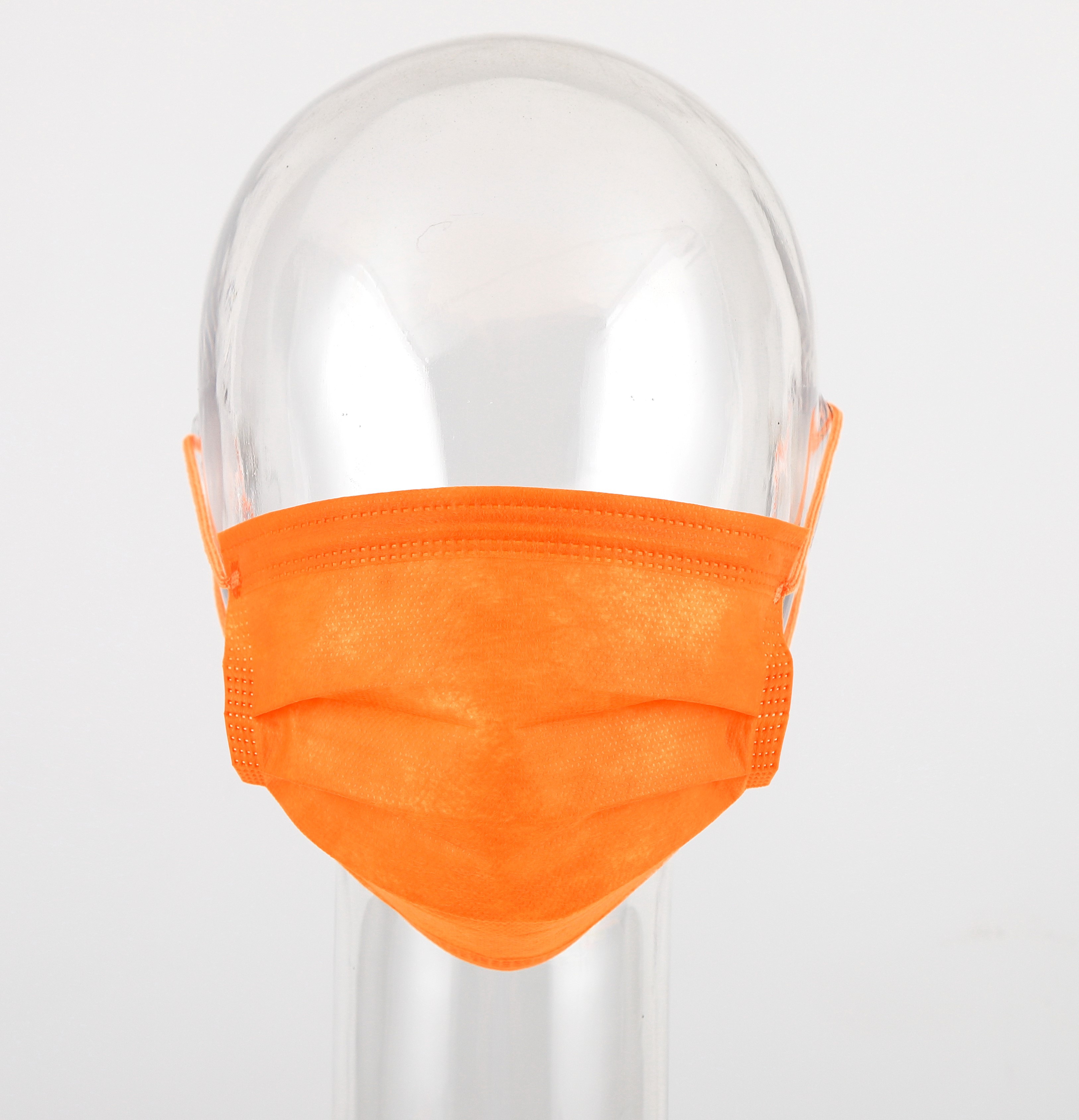 4 Layers Nonwoven Protective Medical Disposable Pure Orange Face Mask Respirator Surgical Ear Loops TYPE IIR/ASTM F2100 LEVEL3