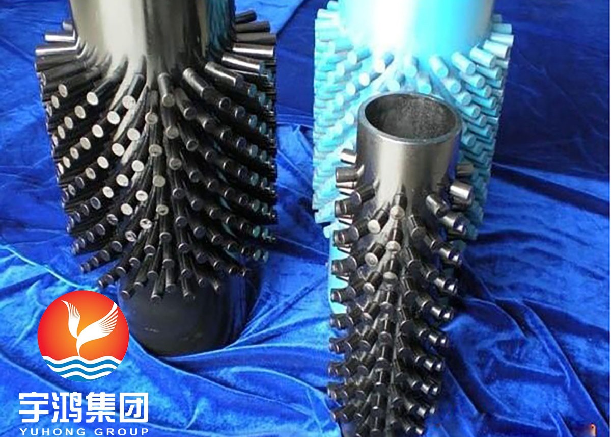 ASTM A335 P9 P11 Carbon Steel HFW Studded Finned Tube For Heat Exchanger Black Painted