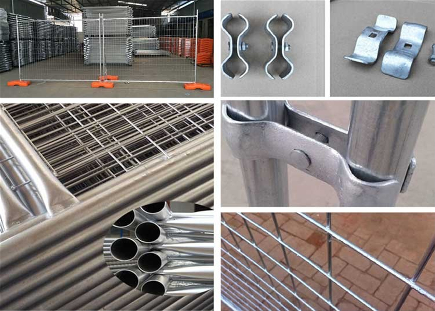 Secure Temporary Fencing OD 42mm x 1.5mm thick comply as4687-2007 panel size 2100mmx2400mm mesh 60x150mm x 3.5mm