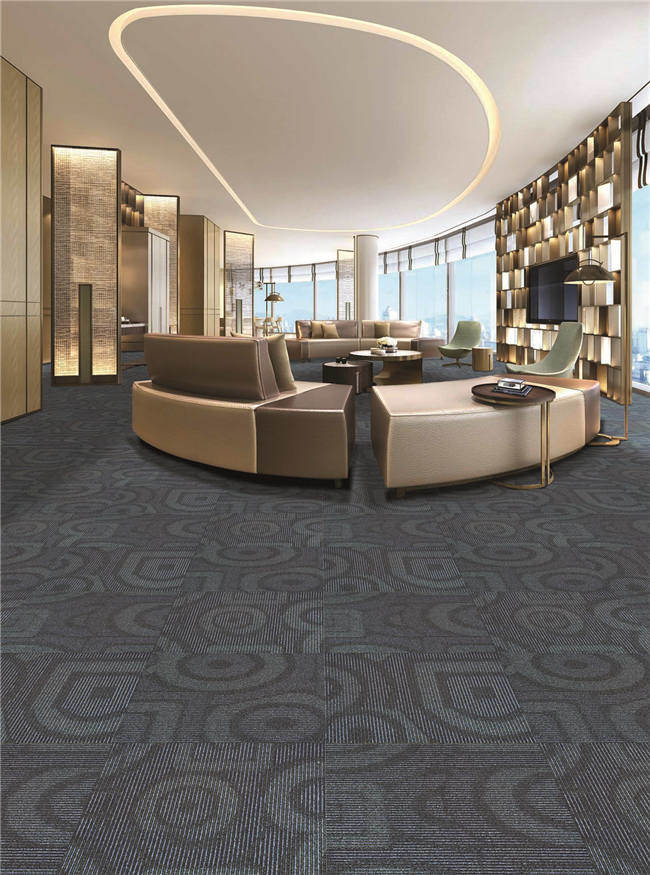Bitumen Backed Office Carpet Tiles Tufted Multi- Level Loop Pile Construction