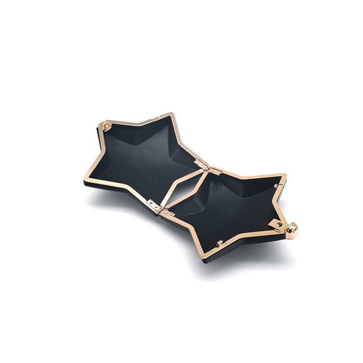 Round Lock Five Pointed Star Clamshell Clutch Frame For Handbag