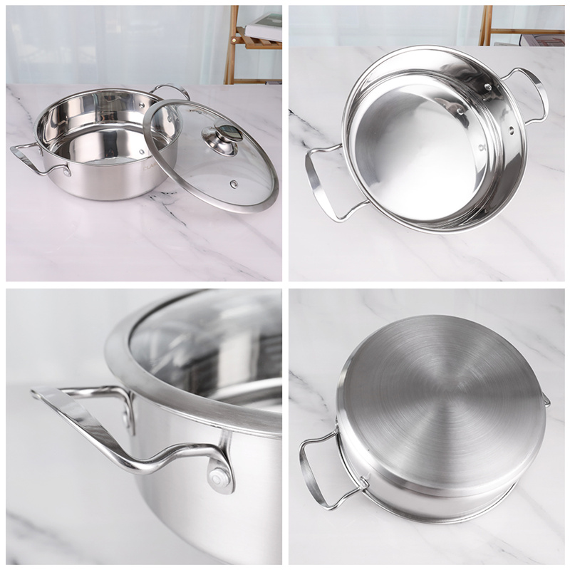 Non Stick 201 Stainless Steel 3pcs Hot Pot Stock Soup Pot