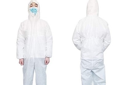 Safety Disposable Protective Coverall , Breathable White Disposable Overalls