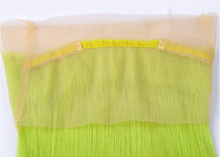 Custom 360 Wig Human Hair Virgin Fluorescent Green Color 20 Inch Straight