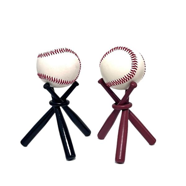 Sport Wooden Crafts Baseball Bat Colors Mini Baseball Bat Display Stand with