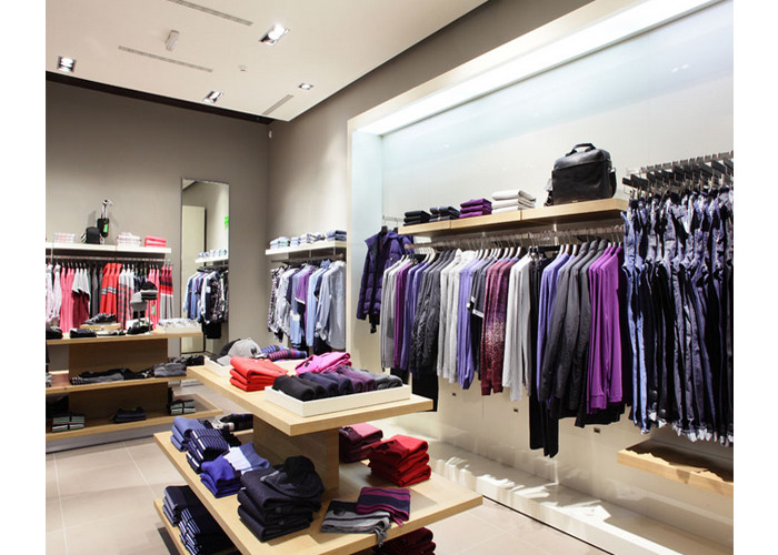 Garment Shop Fittings Space Saving With Display Shelf