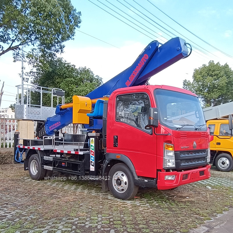 China HOWO 4*2 New Diesel High-Temperature Resistant AWP | Hydraulic Boom Lift for Oilfield & Pipeline Maintenance