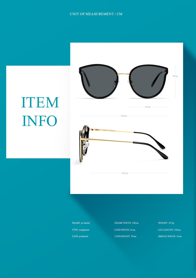 Trendy UV400 Big Frame Personalized Driving 142MM Women Sunglasses