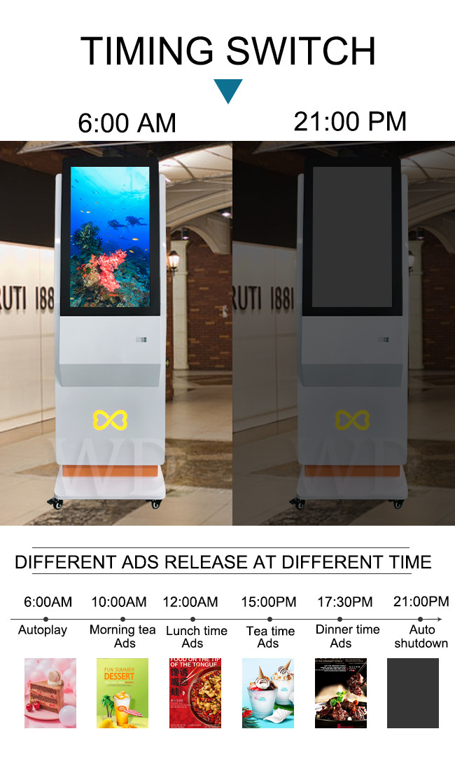 Android 2GB RAM 350 Nits Standing Digital Signage , 32 Inch Digital Signage