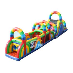 China 21m Long Colorful Children Boot Camp Inflatable Interactive Game Made In Sino Inflatables on sale