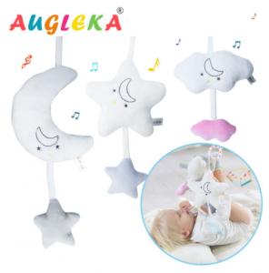  White Five Pointed Stars Kids Plush Toys Moon , Music , Wind Chime Pendant , Sounding Car Manufactures