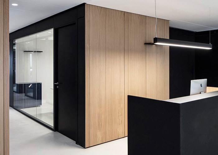 Disassembled partition wall divide rooms with solid wood panel effectively separating and obstructing the rooms