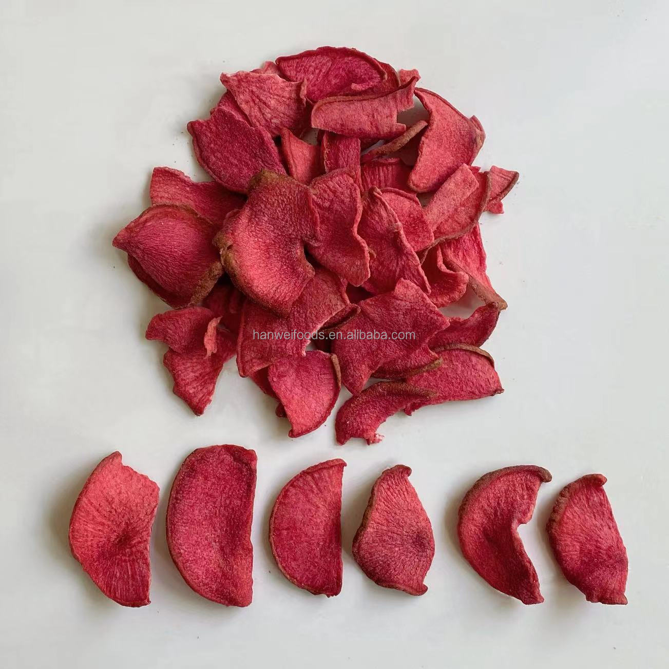 OU Dried Fruits Vegetables Radish Slices Dried Red Turnip Chips