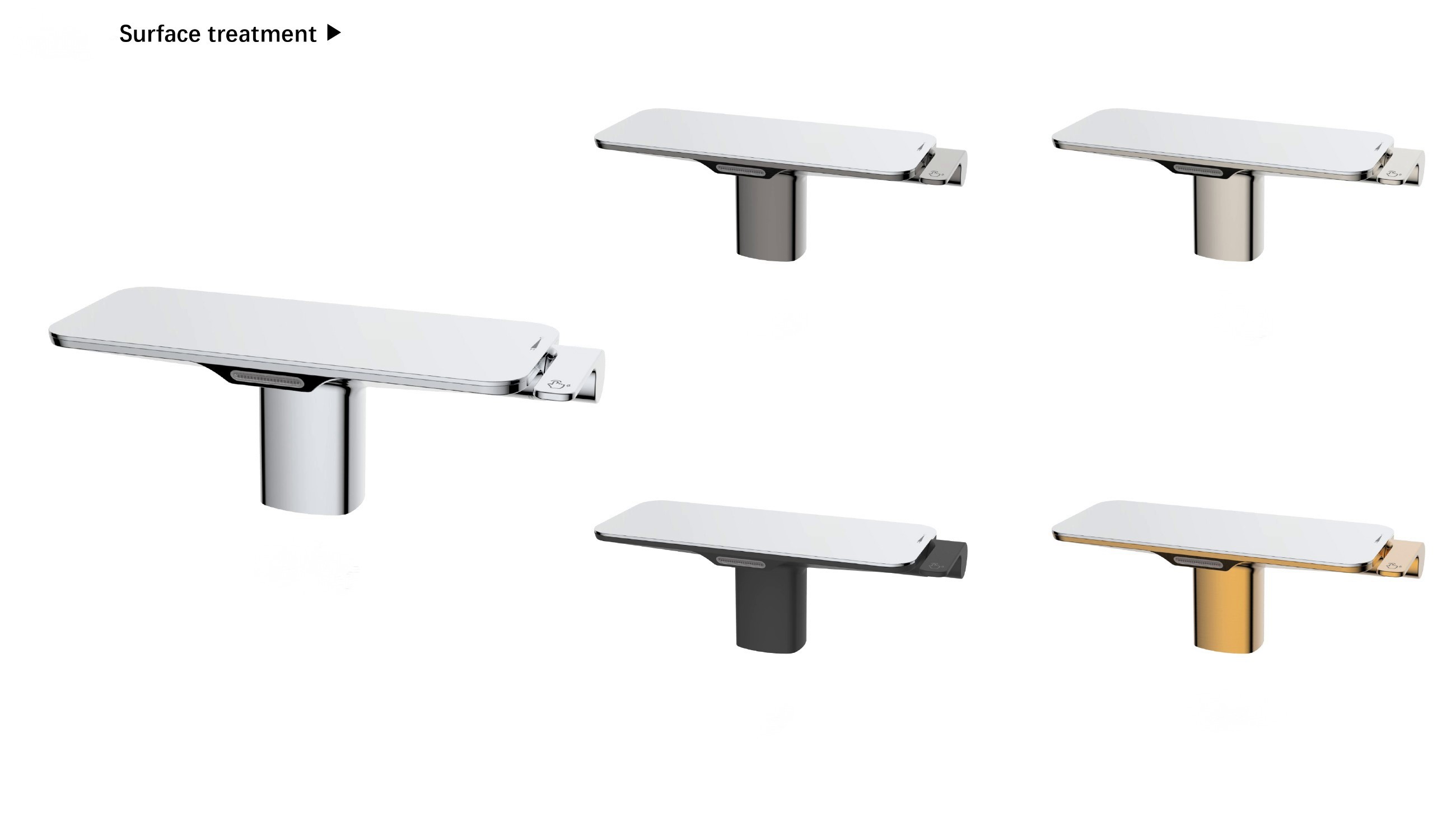 Deck Mounted Textured Bathroom One Handle Bathroom Faucet Shelving Type