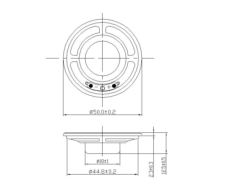 Dia50mm Height 12.5 8ohm core speaker DXYD50N-18Z-8A