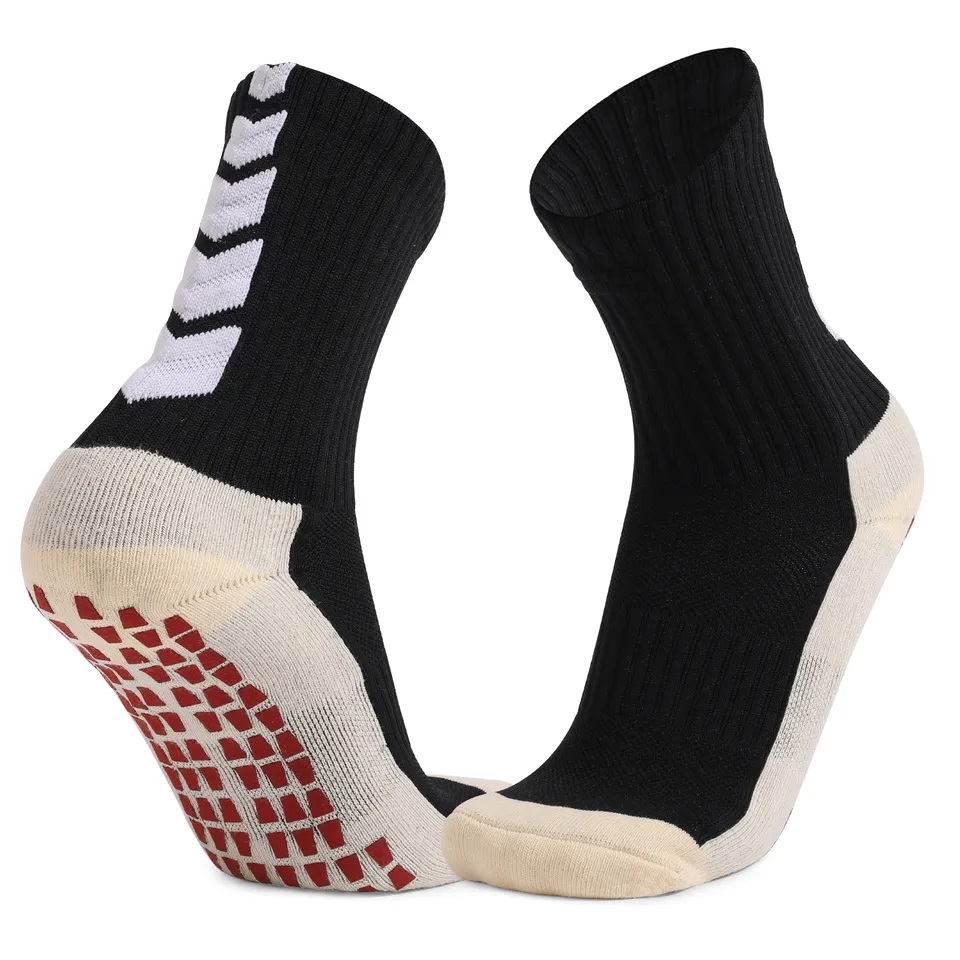 Non Slip Knee High Cotton Nylon Soccer Grip Socks for Athletic Football Custom Design