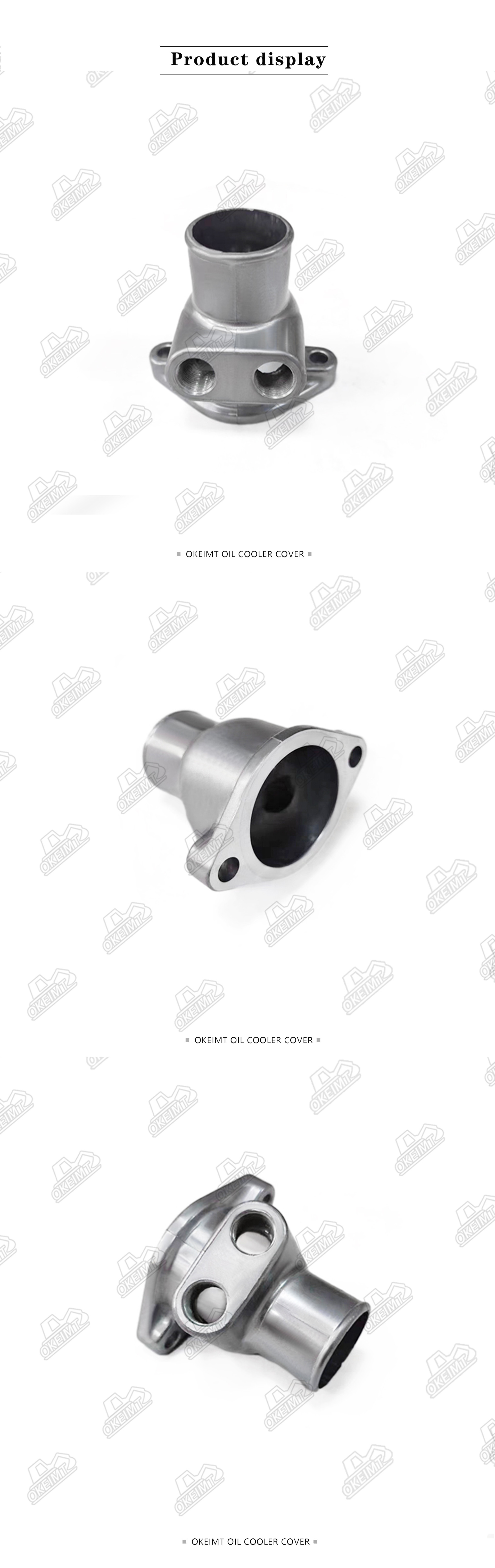 Aluminum Water Outlet Connection For 4JG1 Diesel Engine Thermostat Upper Seat Double Holes