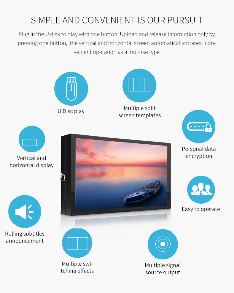 Free Standing High Brightness Vertical HD Waterproof Outdoor Digital Signage