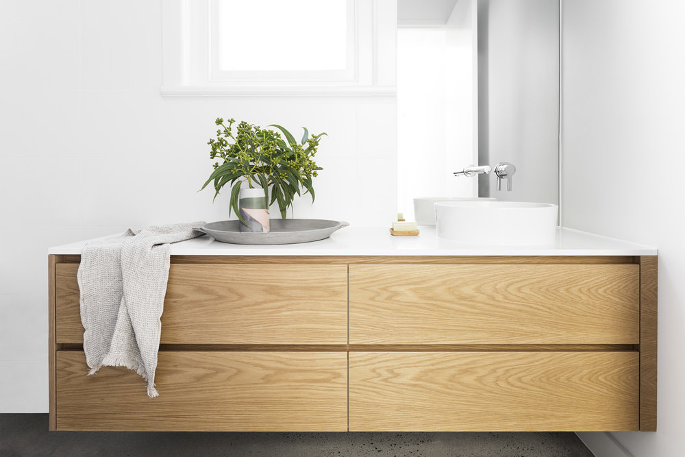 Rectangle LED Mirror Sink Floating Bathroom Cabinet Set with Custom Size Vanity Combo