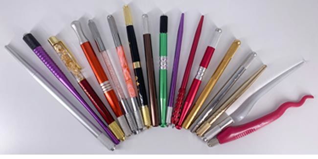 Wholesale Price Double-headed Tattoo Manual Pen Crystal Acrylic Microblading Permanent Makeup Pen for 3D Eyebrow