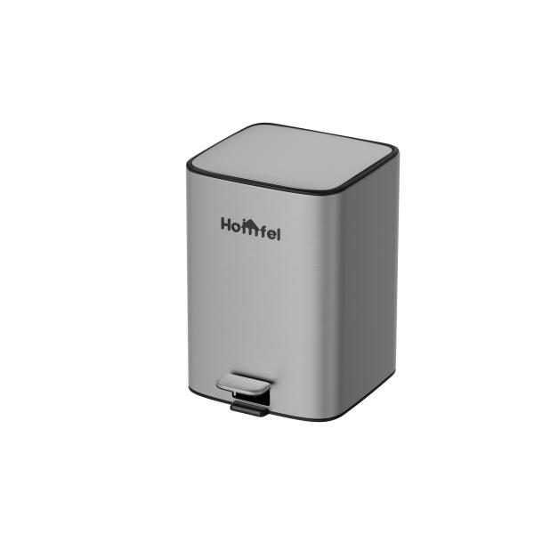 Rolling Cover Type 28L Stainless Steel Soft Close Square Pedal Trash Bin Foot
