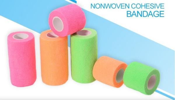 Delicate colors nonwoven cohesive elastic bandage, Extra strong porous custom
