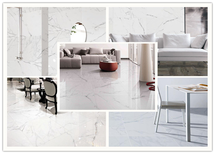 High Standard Marble Look Porcelain Tile / White Polished Porcelain Tiles