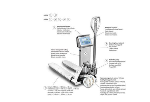 PALLET TRUCK SCALE TPWI "PRO" SERIES STAINLESS STEEL AISI 304/316 PALLET TRUCK