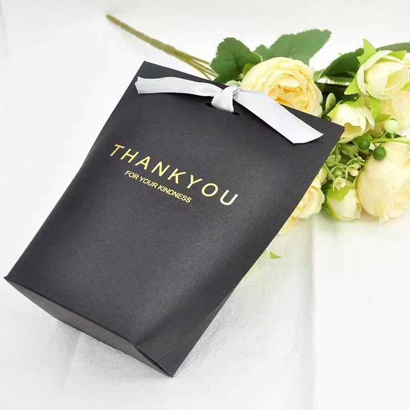 cardboard Thank You Paper Bags Gravure printing For Small Business