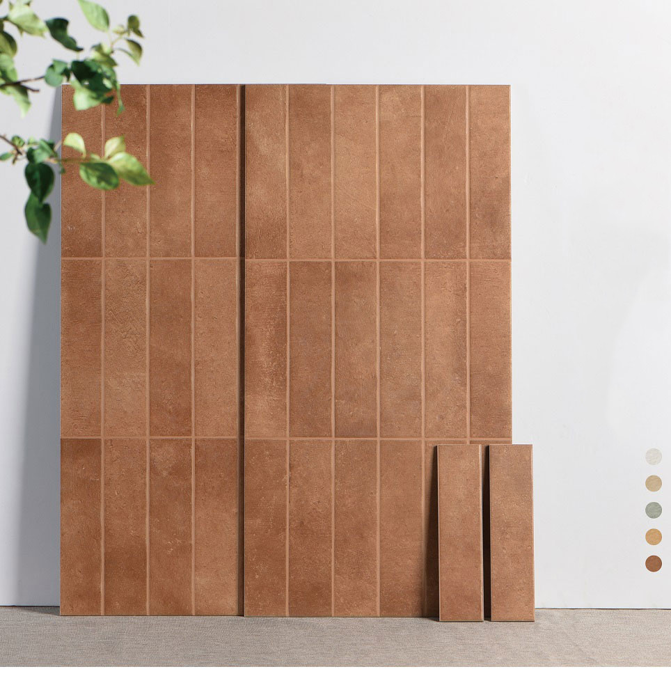 Acid-Resistance Baby Face Glazed Ceramic Tiles And Indoor Wall Elegant Tiles Of Hotel 400x800mm Brown