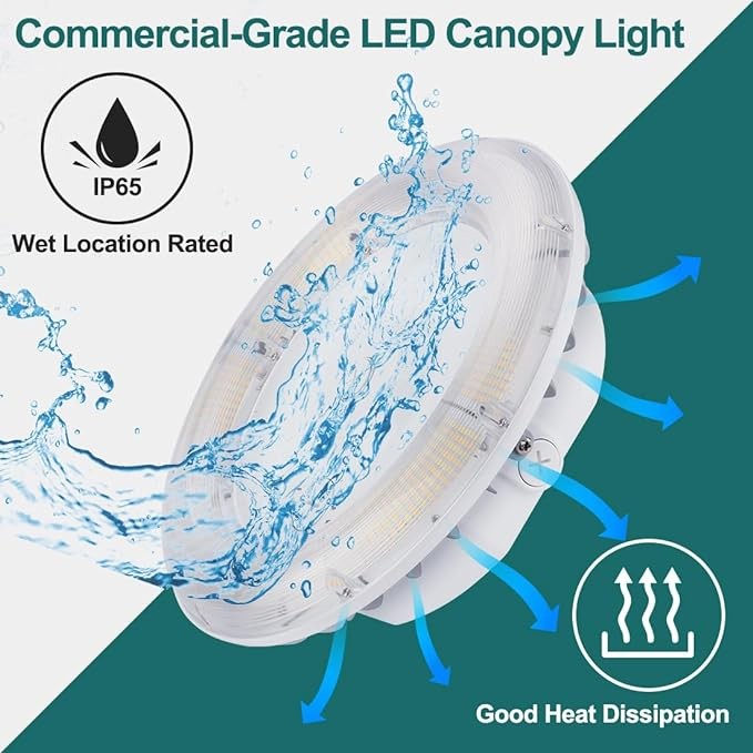 Durable LED Garage Canopy Lights 80W 60W 40W LED Parking Garage Fixtures