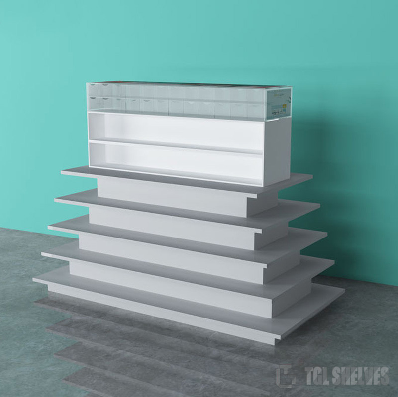 30kg Capacity Miniso Display Rack For Merchandise Display 5Layers Steel Wood Structure