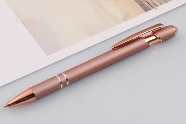 Metal press pen, aluminum rod, touch screen ballpoint pen company gift pen with custom logo exhibition pen