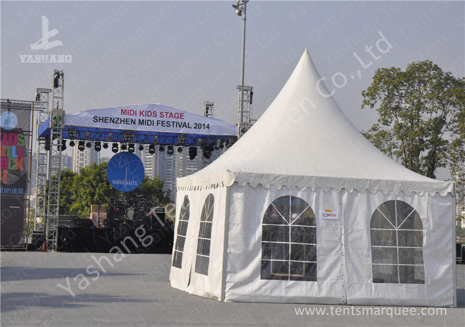 White Aluminum Alloy Profile High Peak Party Tent Weather Resistance PVC Fabric Cover