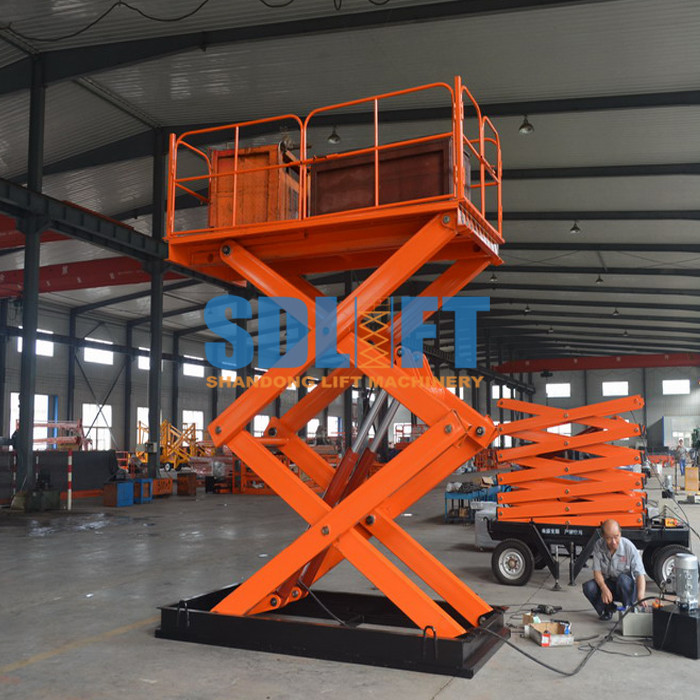 2t 3m Self Leveling Scissor Lift Hydraulic Material Handling