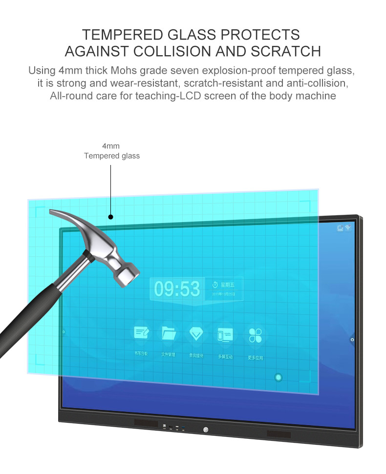 55 Inch hdmi USB rj45 Conference Touch Screen Interactive Whiteboard