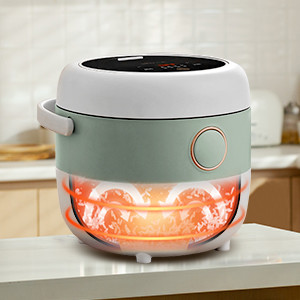 Mini Rice Cooker 2.5 Cups Uncooked, Healthy Ceramic Coating Portable Rice Cooker, 1.2L Travel Rice Cooker Small