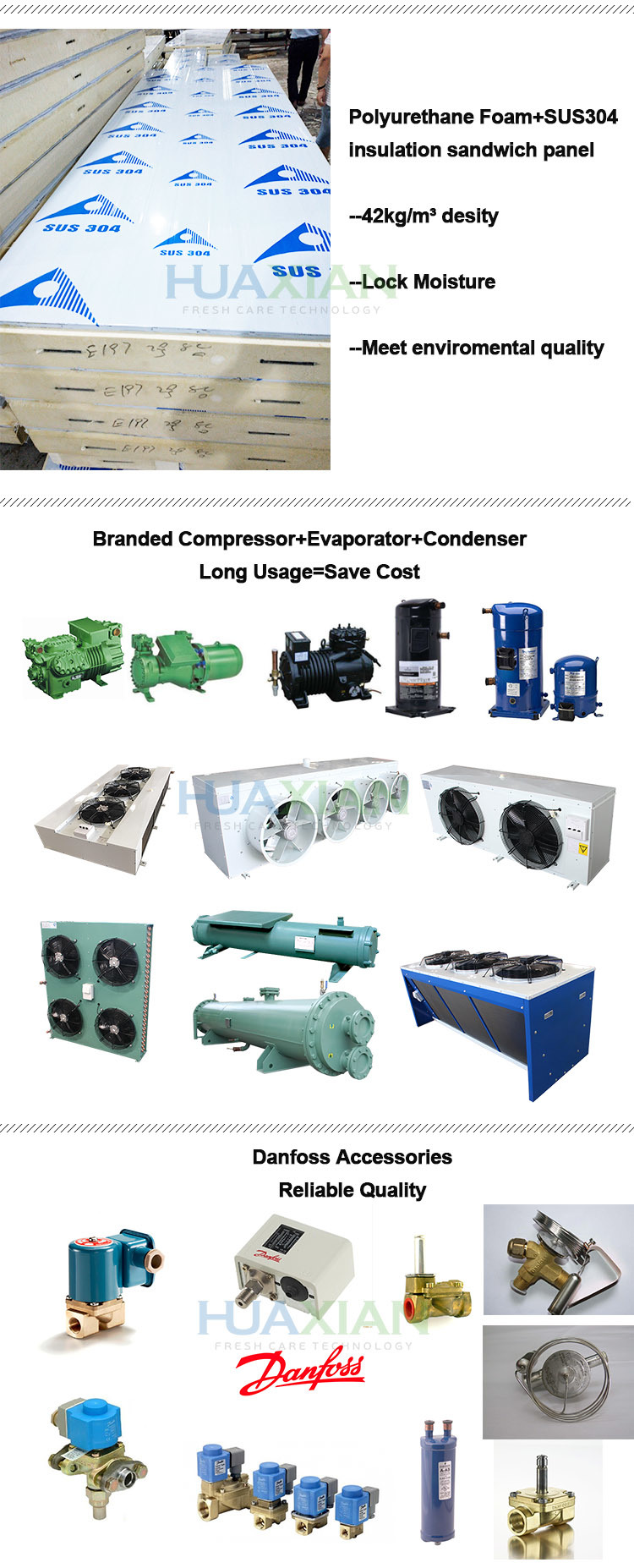 350 Sqm Mushroom Refrigeration Bitzer Compressor Unit Cold Storage Walk in Freezer Room