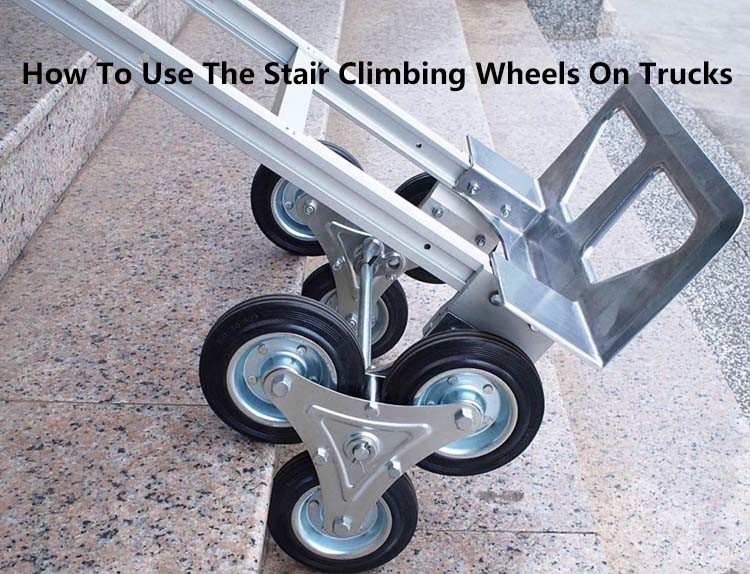 6.3 Inch Rubber Ladder Wheels Black Tri Caster Wheels 286lbs Loading Stair Climbing Wheels For Hand Trucks
