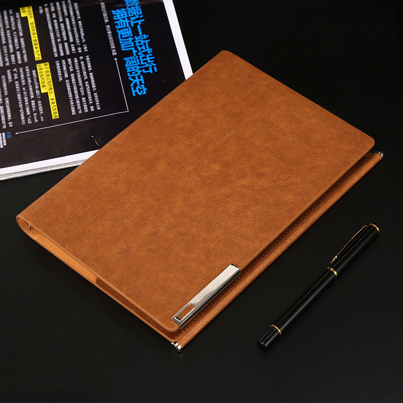 A5 Customized Logo PU Leather Notepad with 100 Sheets Inner Pages and Daily Weekly Monthly Planner