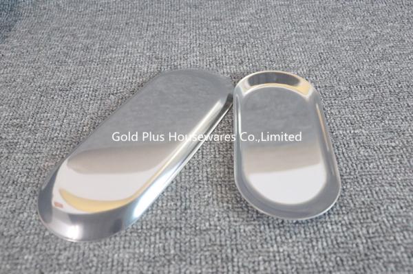 Hotel non-magnetic stainless steel oval towel dish dinnerware 19cm dia cheap