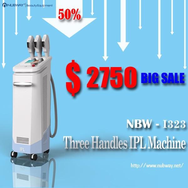 50% discounts off bottom price! 3 handles IPL machine for hair removal, skin