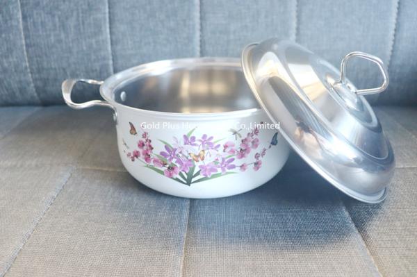 3pcs China made stainless steel double handle soup pot kitchen restaurant