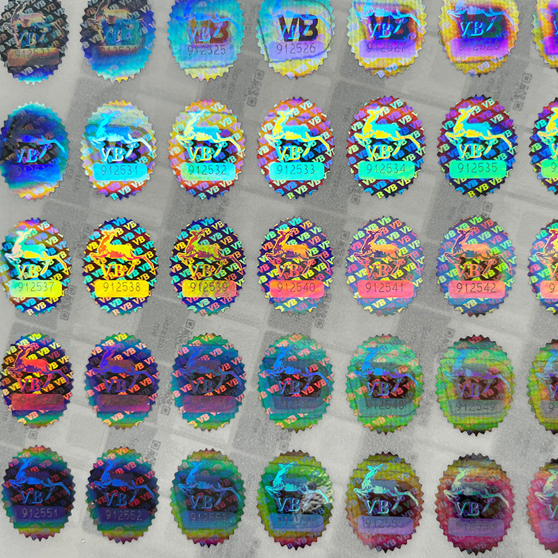 Customized Logo Circle Holographic Sticker Label Rainbow Effect